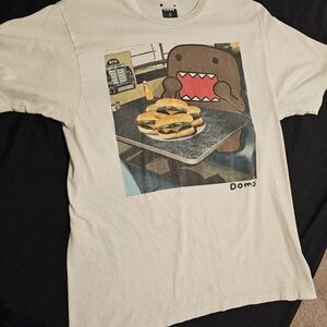 Men's small Domo with Burgers T-Shirt - light marks